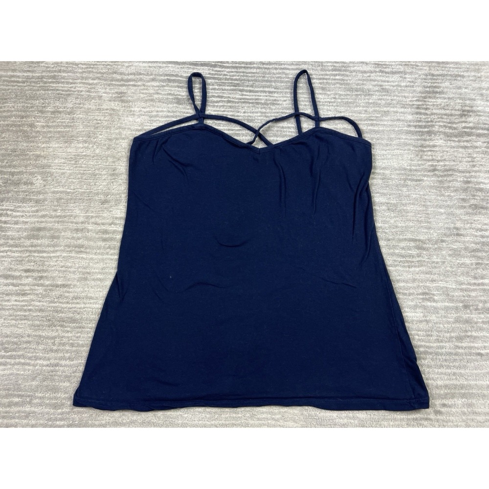 Aveto Top Womens 1X Blue Camisole Sleeveless‎ Cotton Blend